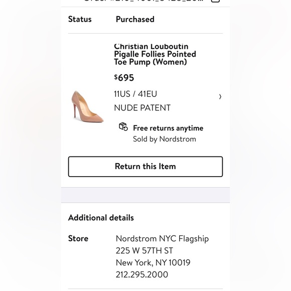 Worn once brought from Nordstrom sole protection added on heel toe n shoe - Picture 1 of 10